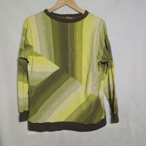 Unbranded Vintage XL Green and Yellow Women's Sweater